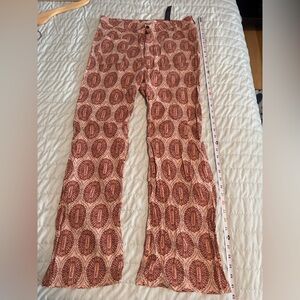 Zara Red and Cream Patterned Pants